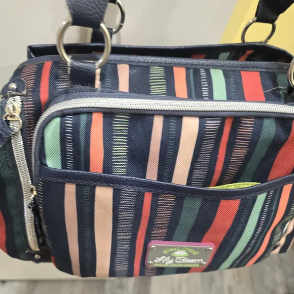 Lily Bloom Multicolor Striped Women's Bag With Multiple Pockets - Picture 5 of 14